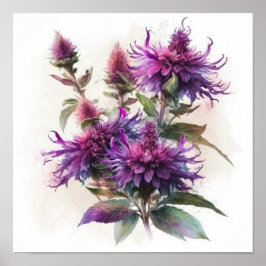 Impressão Artística de Flor de Bálsamo de Abelha R