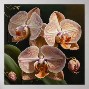Impressão Artística de Flores de Orquídea Mariposa