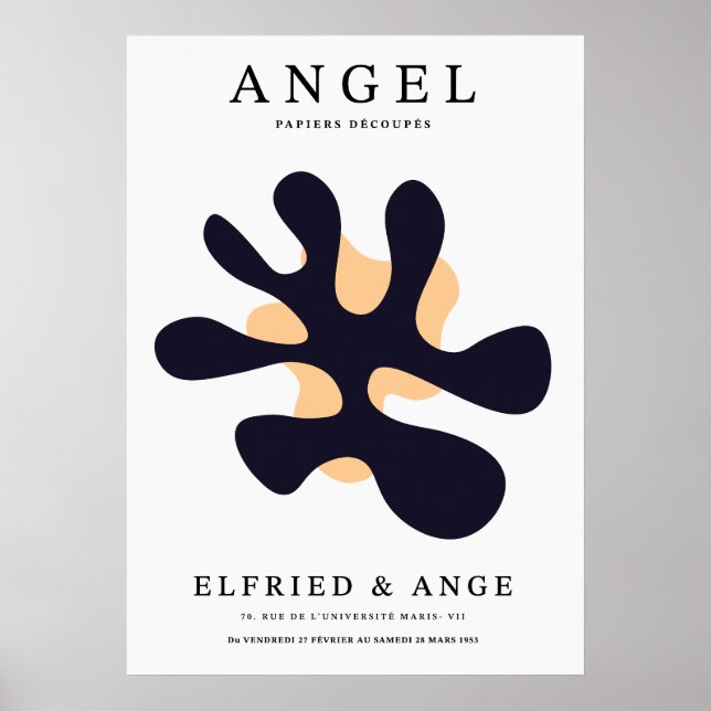 Impressão Artística de Forma Orgânica Abstrata de  (Frente)