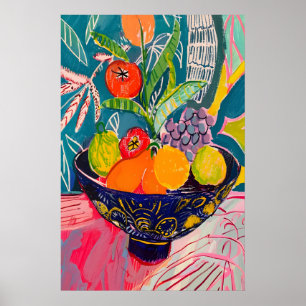 Impressão Artística de Fruta Inspirada em Matisse