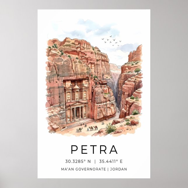 Impressão artística de Petra, cena do canyon, fach (Frente)