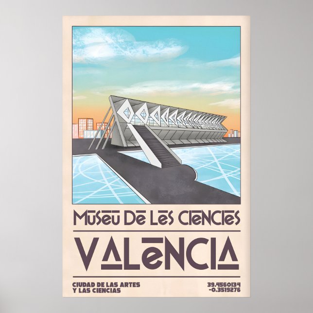 Impressão Artística de Valência Geometria Ousada,  (Frente)