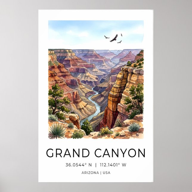 Impressão artística do Grand Canyon Panorama do De (Frente)