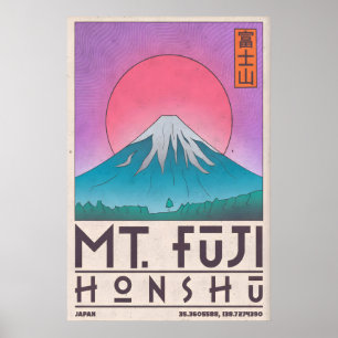 Impressão artística do Monte Fuji Poster de viagem