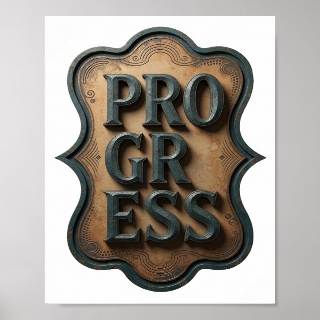 Impressão Artística Teal PROGRESSO (Frente)