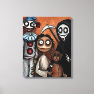 Impressão assustador escuro lunático das canvas