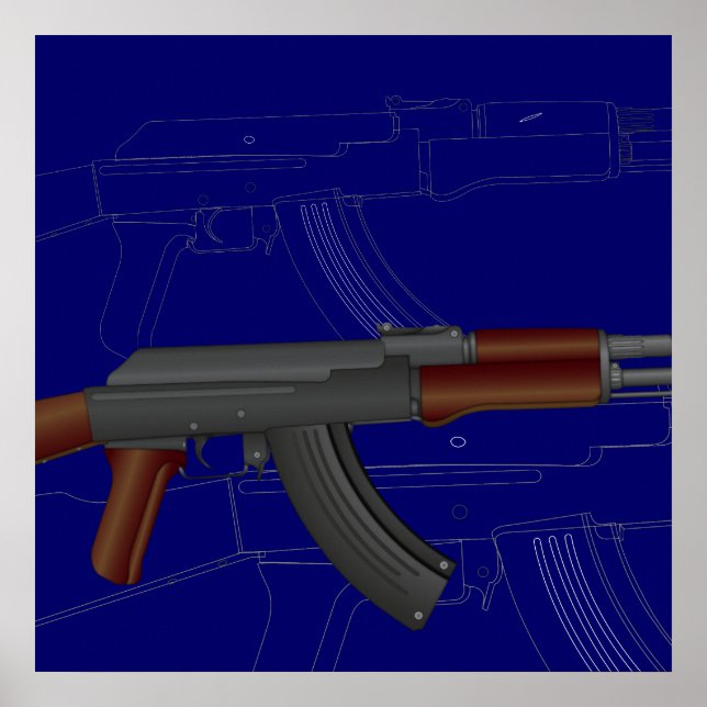 Impressão Azul AK47 (Frente)