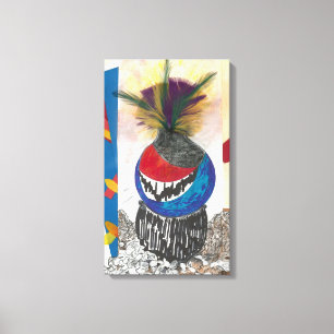 "Impressão azul das canvas de belas artes do