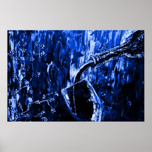 Impressão azul do poster das belas artes dos