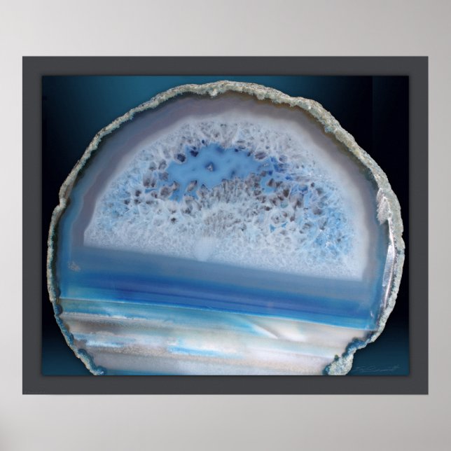 Impressão Azul Geodo 2 - 24x20 - outros tamanhos d (Frente)