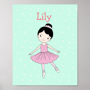 Impressão Ballerina Girl Art Personalizada