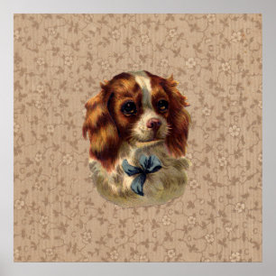 Impressão bonito do cão do vintage