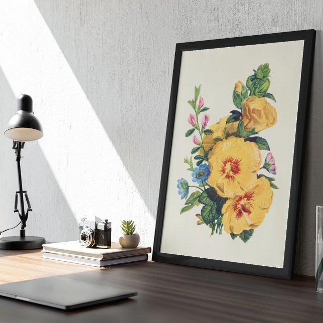 Impressão Botânica de Cor Marinha Antica (Antique Watercolor Botanical Print)