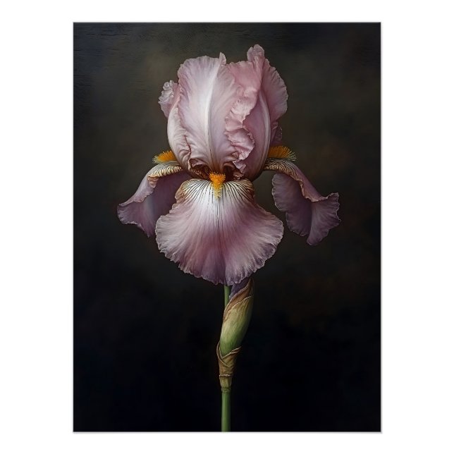 Impressão Botânica Roxa Iris (Frente)