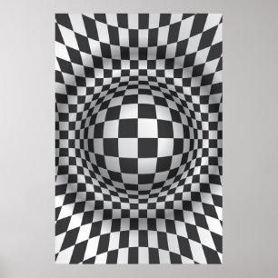 Impressão branco preto/poster da ilusão óptica 