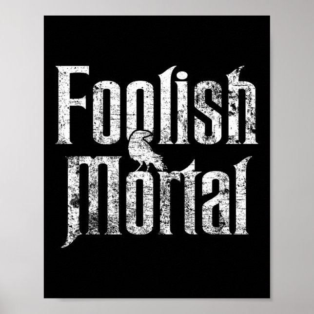 Impressão Branco tolo Mortal Raven (Frente)