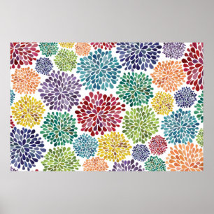 Impressão brilhante da arte do poster das flores