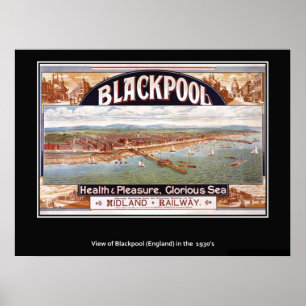 Impressão britânico de Blackpool do poster do