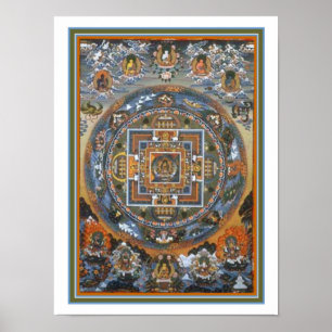 Impressão budista 12 x 16 da mandala