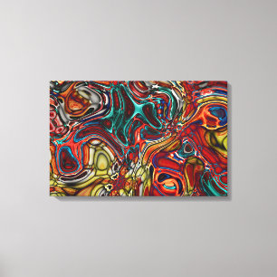 IMPRESSÃO CANVAS COM SEDA COLORIDA ABSTRATO