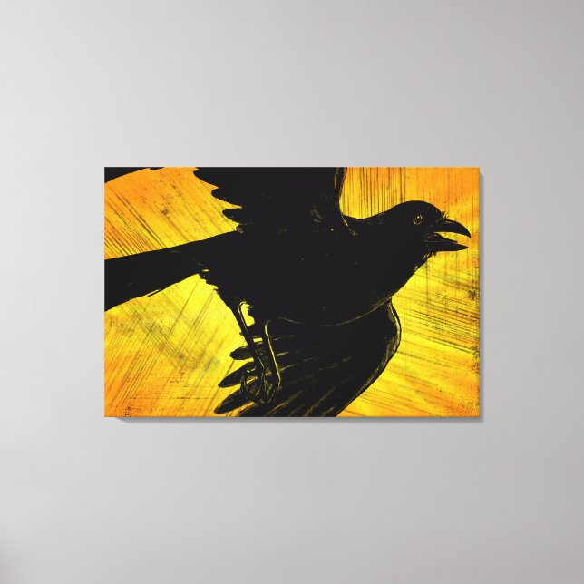 Impressão Canvas Grunge de Coroa Preta (Frente)