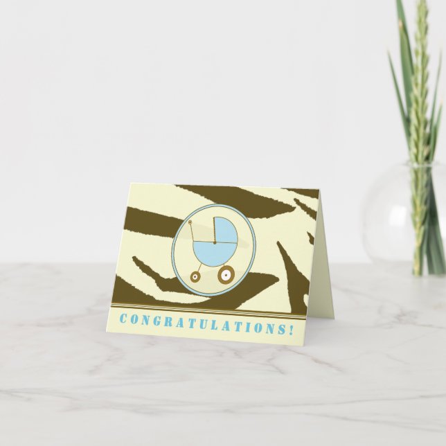 Impressão Castanha-Zebra / Cartão Azul-Parabéns (Frente)