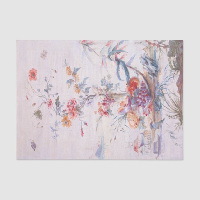 Impressão Chinoiserie Papel Tecido Floral (Frente )