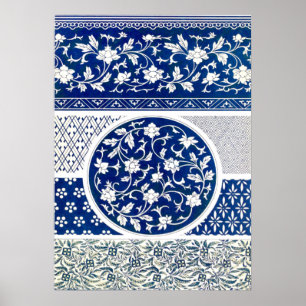 Impressão Clássico de Ornamento Floral