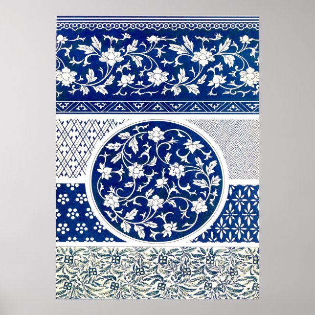 Impressão Clássico de Ornamento Floral (Frente)