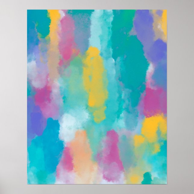 Impressão Colorida de Abstrato Watercolor (Frente)