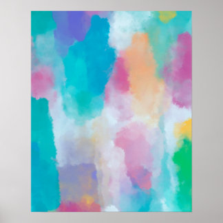 Impressão Colorida de Abstrato Watercolor