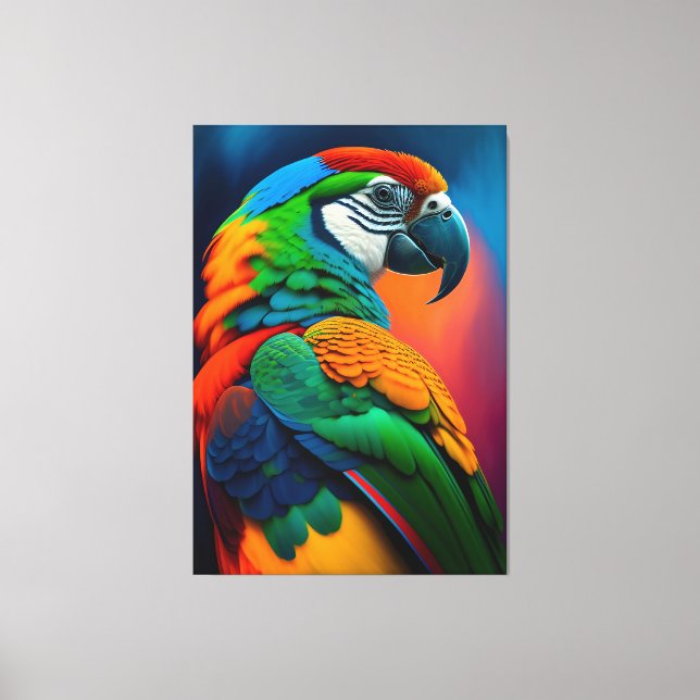 Impressão Colorida de Pássaro de Macaw (Frente)