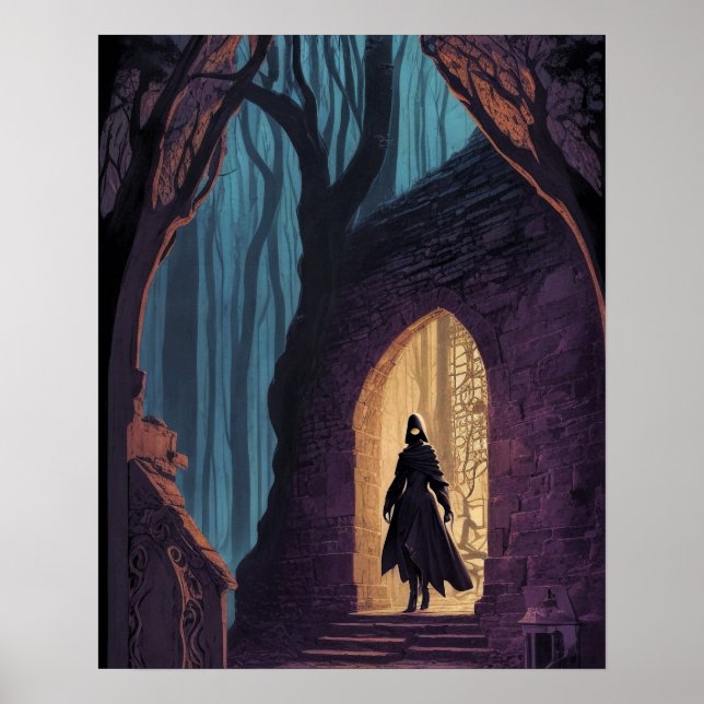 Impressão Colorida e Misteriosa de Trabalho de art (Frente)