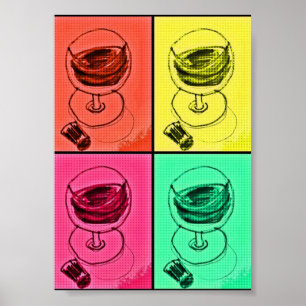 Impressão colorido legal Funky retro do vidro de