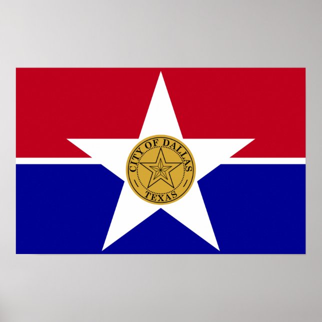 Impressão com a bandeira de Dallas, EUA (Frente)