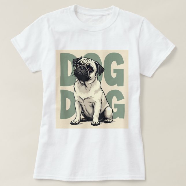 Impressão com camiseta de cachorro (Frente do Design)