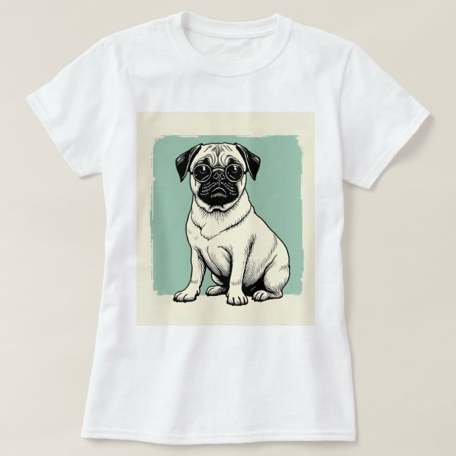 Impressão com camiseta de cachorro (Frente do Design)