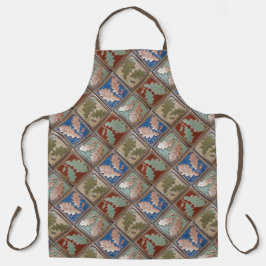 Impressão com pinta de azulejo de folha de carvalh