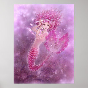 Impressão cor-de-rosa da sereia