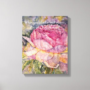 Impressão cor-de-rosa das canvas da aguarela das