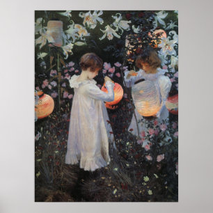 Impressão cor-de-rosa de Sargent do lírio do cra