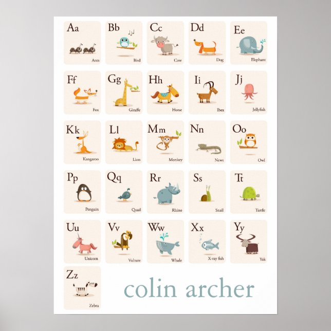 IMPRESSÃO da ABC Animal Nursery (Frente)