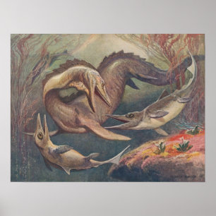 Impressão da antiguidade do Ichthyosaurus de
