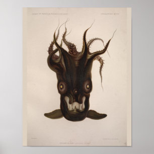 Impressão da arte da criatura do Mar Negro do