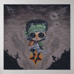 impressão da arte da erva-benta do monstro