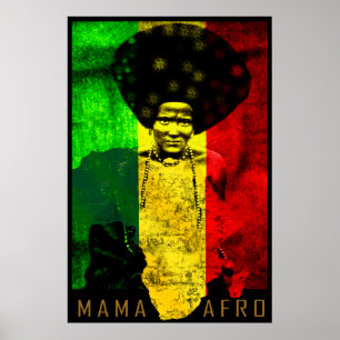 Impressão da arte da reggae do mapa do Mama Afro