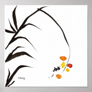 Impressão da arte das flores do amarelo