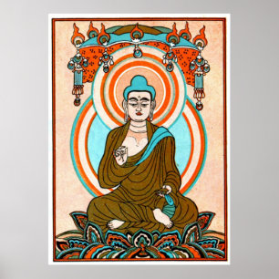Impressão da arte de Buddha do vintage