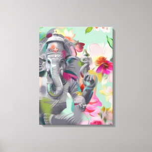 Impressão da arte de Buddha Ganesha em canvas