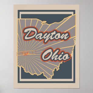 Impressão da arte de Dayton, Ohio - poster de